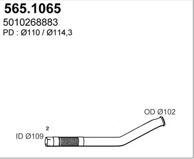 Tubo de escape ASSO 565.1065