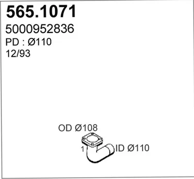 Tubo de escape ASSO 565.1071