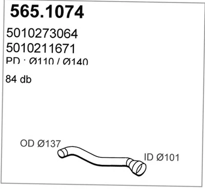 Tubo de escape ASSO 565.1074