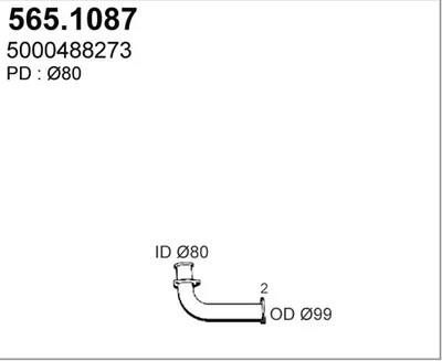 Tubo de escape ASSO 565.1087