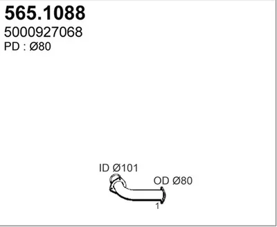 Tubo de escape ASSO 565.1088