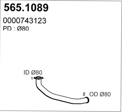 Tubo de escape ASSO 565.1089