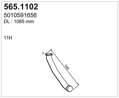 Tubo de escape ASSO 565.1102