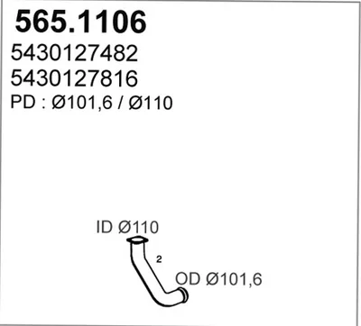 Tubo de escape ASSO 565.1106