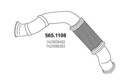Tubo de escape ASSO 565.1108