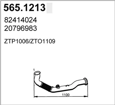 Tubo de escape ASSO 565.1213