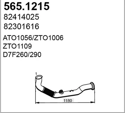 Tubo de escape ASSO 565.1215