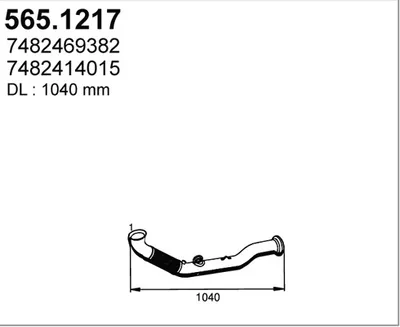 Tubo de escape ASSO 565.1217