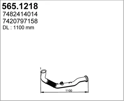 Tubo de escape ASSO 565.1218