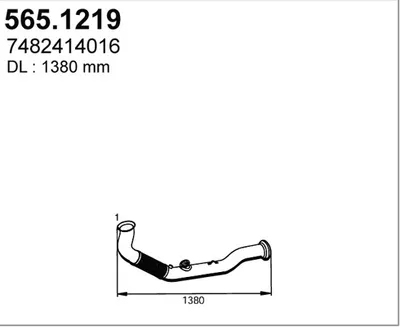Tubo de escape ASSO 565.1219
