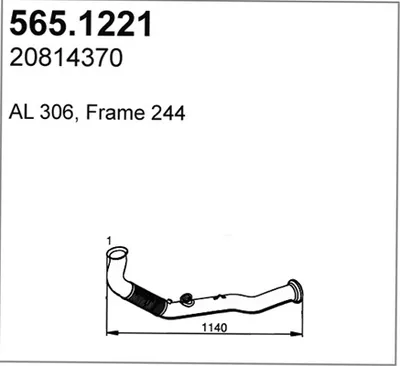 Tubo de escape ASSO 565.1221