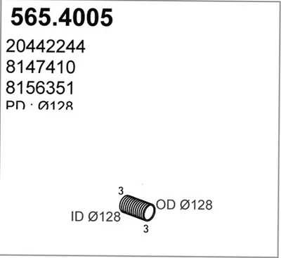 Unión flexible, escape ASSO 565.4005