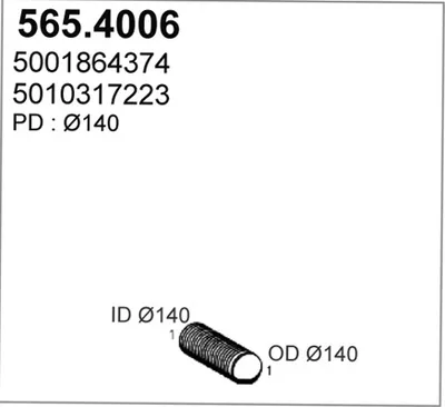Unión flexible, escape ASSO 565.4006