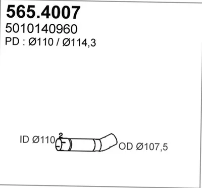 Unión flexible, escape ASSO 565.4007