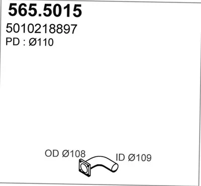Tubo de escape ASSO 565.5015