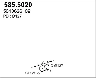 Tubo de escape ASSO 565.5020