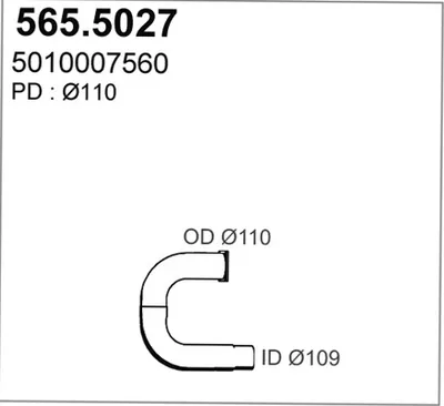 Tubo de escape ASSO 565.5027