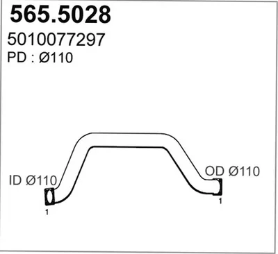 Tubo de escape ASSO 565.5028