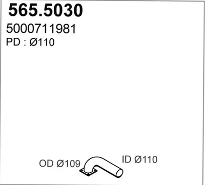 Tubo de escape ASSO 565.5030