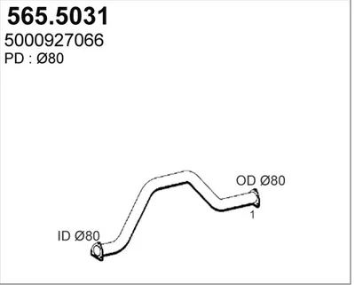Tubo de escape ASSO 565.5031