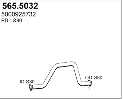 Tubo de escape ASSO 565.5032