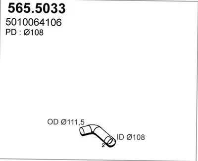 Tubo de escape ASSO 565.5033