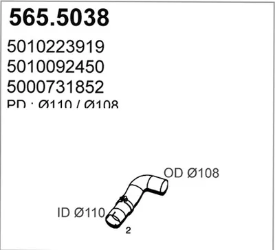 Tubo de escape ASSO 565.5038