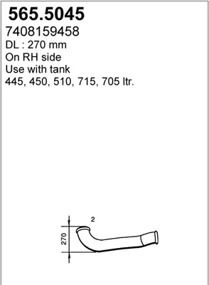 Tubo de escape ASSO 565.5045