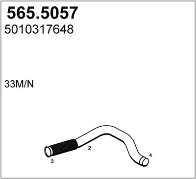 Tubo de escape ASSO 565.5057