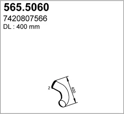 Tubo de escape ASSO 565.5060