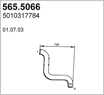 Tubo de escape ASSO 565.5066