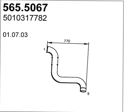 Tubo de escape ASSO 565.5067