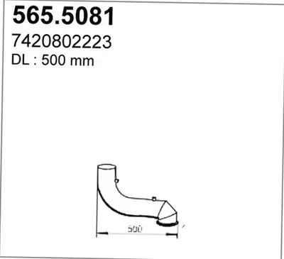Tubo de escape ASSO 565.5081