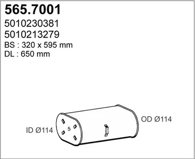 Silenciador central/posterior ASSO 565.7001