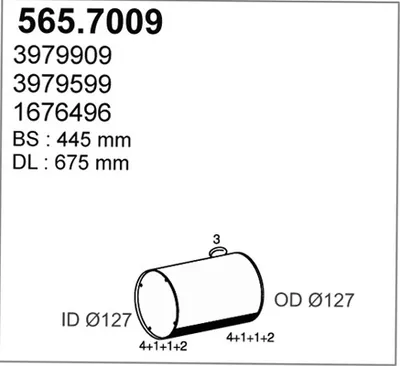 Silenciador central/posterior ASSO 565.7009