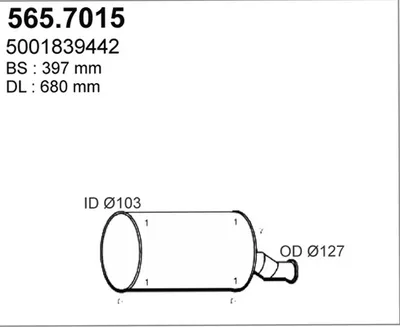 Silenciador central/posterior ASSO 565.7015