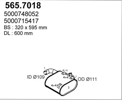 Silenciador central/posterior ASSO 565.7018