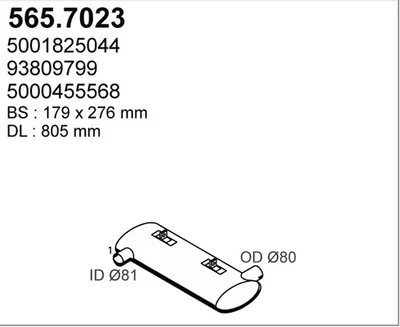 Silenciador central/posterior ASSO 565.7023