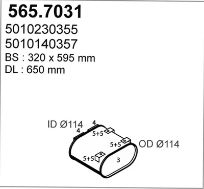 Silenciador central/posterior ASSO 565.7031
