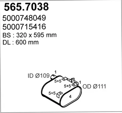 Silenciador central/posterior ASSO 565.7038