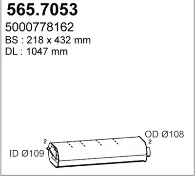 Silenciador central/posterior ASSO 565.7053