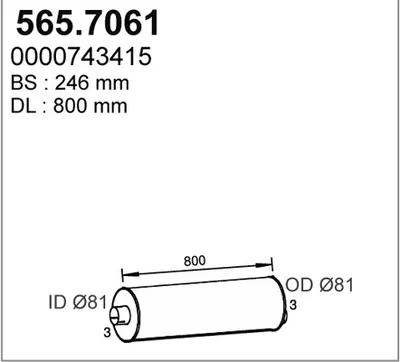 Silenciador central/posterior ASSO 565.7061