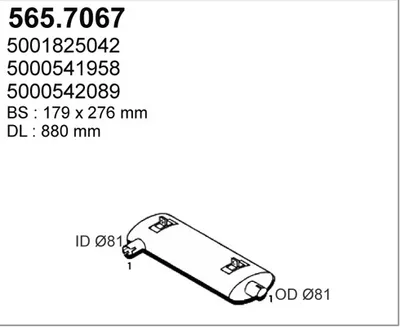 Silenciador central/posterior ASSO 565.7067
