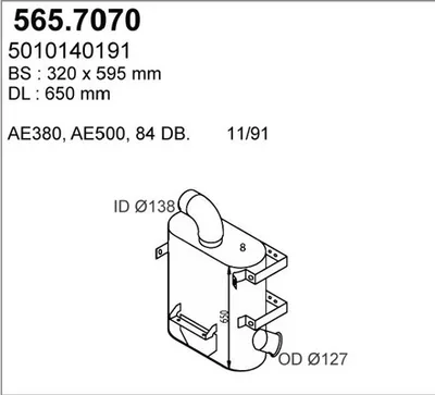 Silenciador central/posterior ASSO 565.7070