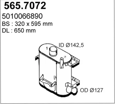 Silenciador central/posterior ASSO 565.7072