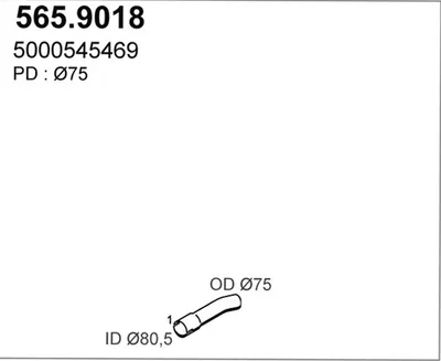 Tubo de escape ASSO 565.9018