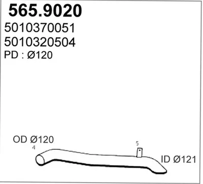 Tubo de escape ASSO 565.9020