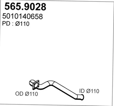 Tubo de escape ASSO 565.9028