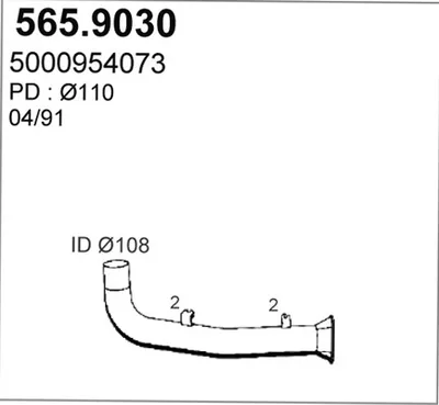 Tubo de escape ASSO 565.9030