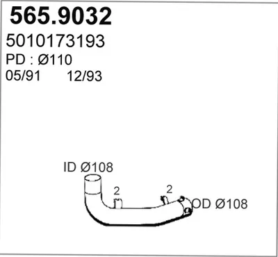 Tubo de escape ASSO 565.9032